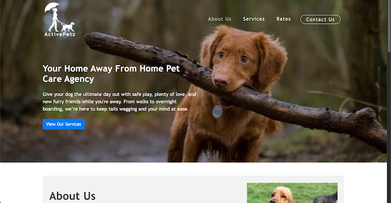 Active Petz Dog Walking Website