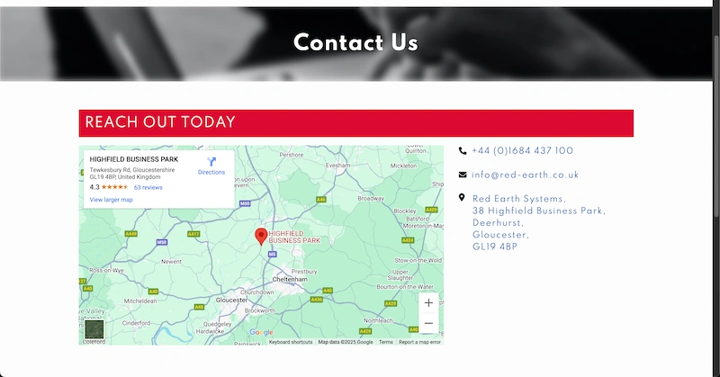 Red Earth Systems Website Screenshot